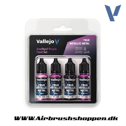 77.255 Amethyst Purple Paint Set 4x18ml - True Metallic Metal